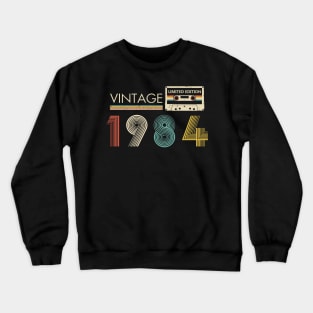 Vintage 1984 Limited Edition Cassette 40th Birthday Crewneck Sweatshirt